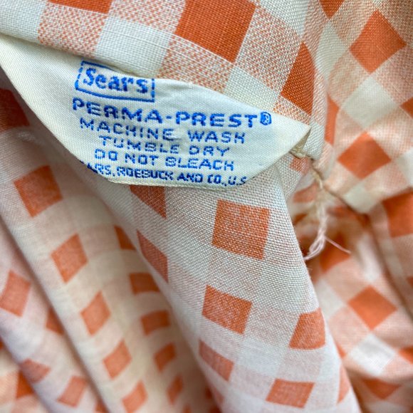 Vintage Sears Peach White Gingham Dress - Picture 10 of 10